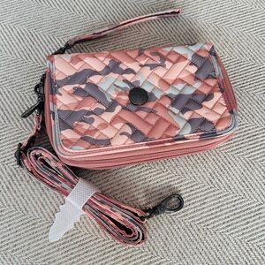 Lug Pink and Gray Camouflage Quilted Clutch